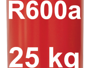 R600a Isobutane Refrigerant in a 25 kg cylinder with a 21.7″ x 1/14″ LEFT-HANDED valve