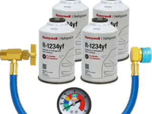 Honeywell R-1234yf Refrigerant – 4-Pack (8oz Cans) with HD Brass Can Tap – Made in USA